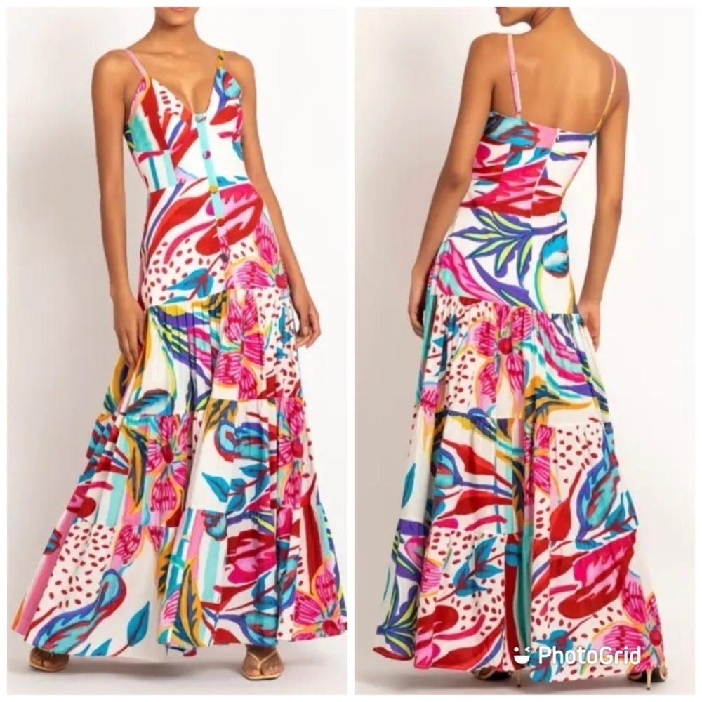 PatBo‎ Flora Sleeveless Maxi Dress Colorful Floral Sz 4
